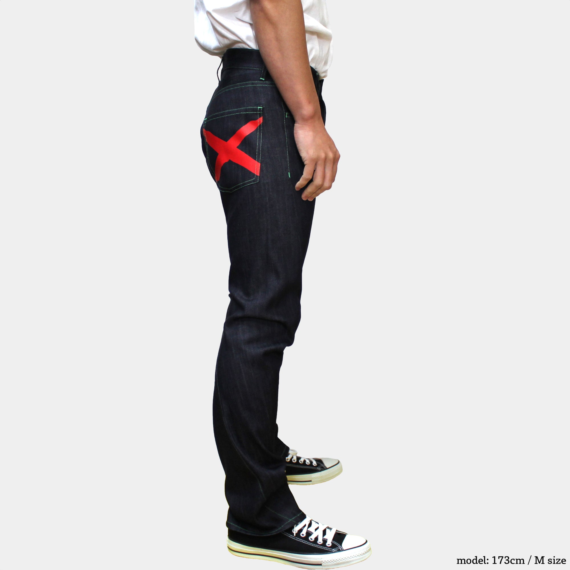 glow denim stylish climbing pants that are slim but easy to move in.