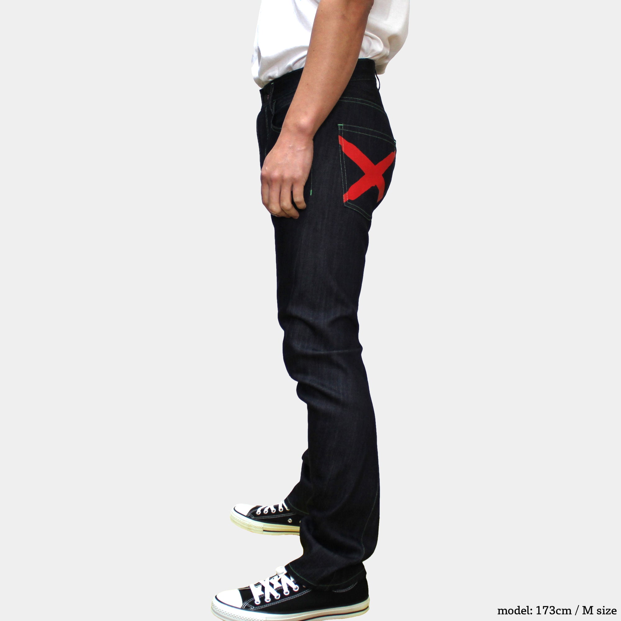 glow denim stylish climbing pants that are slim but easy to move in.