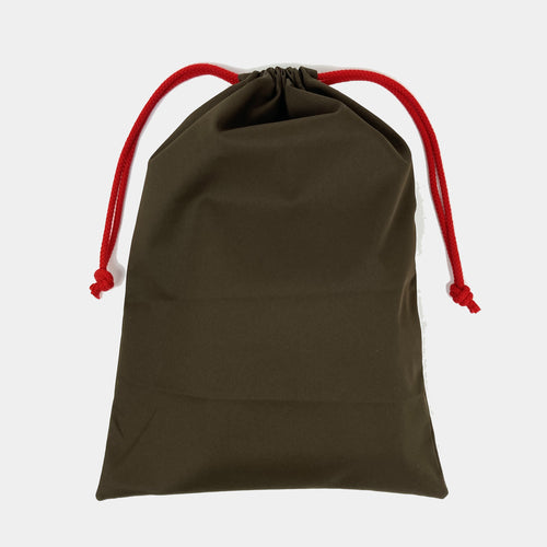 ドローストリング バッグ ポケット ブラウン×パープル