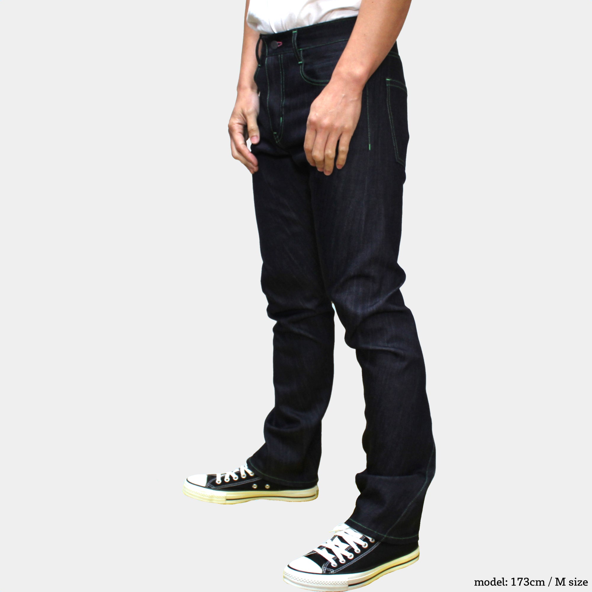 glow denim stylish climbing pants that are slim but easy to move in.